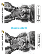 Load image into Gallery viewer, Black and White Bunny Faces Hello Spring Canvas Printable SET OF TWO 2x6 SIZE
