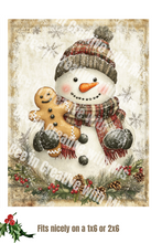 Load image into Gallery viewer, Snowman and Gingerbread Man Canvas Prints