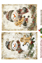 Load image into Gallery viewer, Snowman and Gingerbread Man Canvas Prints
