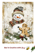 Load image into Gallery viewer, Snowman and Gingerbread Man Canvas Prints
