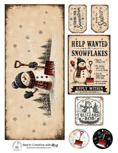 Load image into Gallery viewer, Blizzard Bob Can Wrap and Tags Printable