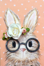 Load image into Gallery viewer, Round Wood GLASSES for Stenciled Bunny—One pair of Glasses
