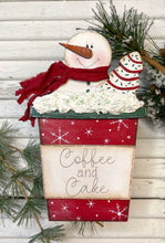 Load image into Gallery viewer, Frozen Mocha Coffee Hot Cocoa Cake Snowman Cups SVG Laser Cut File

