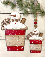Load image into Gallery viewer, Frozen Mocha Coffee Hot Cocoa Cake Snowman Cups SVG Laser Cut File