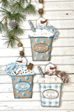Load image into Gallery viewer, Frozen Mocha Coffee Hot Cocoa Cake Snowman Cups SVG Laser Cut File