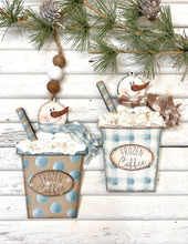 Load image into Gallery viewer, Frozen Mocha Coffee Hot Cocoa Cake Snowman Cups SVG Laser Cut File