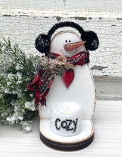 Load image into Gallery viewer, K306 SVG LASER Snowman Penguin Santa Tea Light Pattern