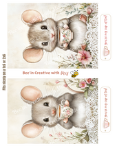 Load image into Gallery viewer, Valentine Mouse Cup of Tea Lace Canvas 1x6 Project Sheet