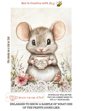 Load image into Gallery viewer, Valentine Mouse Cup of Tea Lace Canvas 1x6 Project Sheet