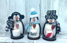 Load image into Gallery viewer, Tea Light Snowmen SET OF TWO UNFINISHED WOOD BLANKS
