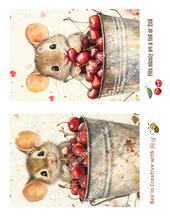 Load image into Gallery viewer, Valentine Mouse with Apples Canvas Project 1x6 I'd Pick You