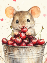 Load image into Gallery viewer, Valentine Mouse with Apples Canvas Project 1x6 I'd Pick You
