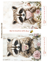 Load image into Gallery viewer, Valentine Raccoon Cup of Tea Canvas Project 1x6