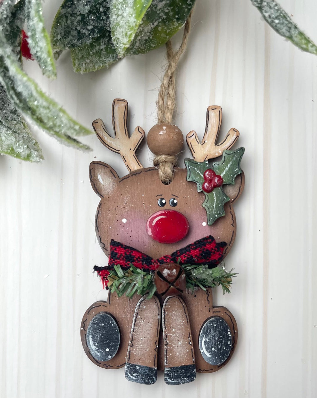 Reindeer Unfinished Wood Ornament