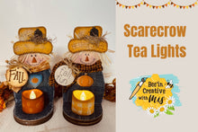 Load image into Gallery viewer, Scarecrow and Turkey Tea LIghts SCROLL OR Band SAW Pattern