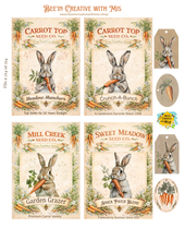 Load image into Gallery viewer, Carrot Seed Packets in Color 2x4 Canvas Printable