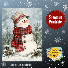 Load image into Gallery viewer, Red Buffalo Check Snowmen Printables 1x4 or 2x4