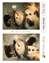 Load image into Gallery viewer, Smore Snowman Canvas Printable 2x6