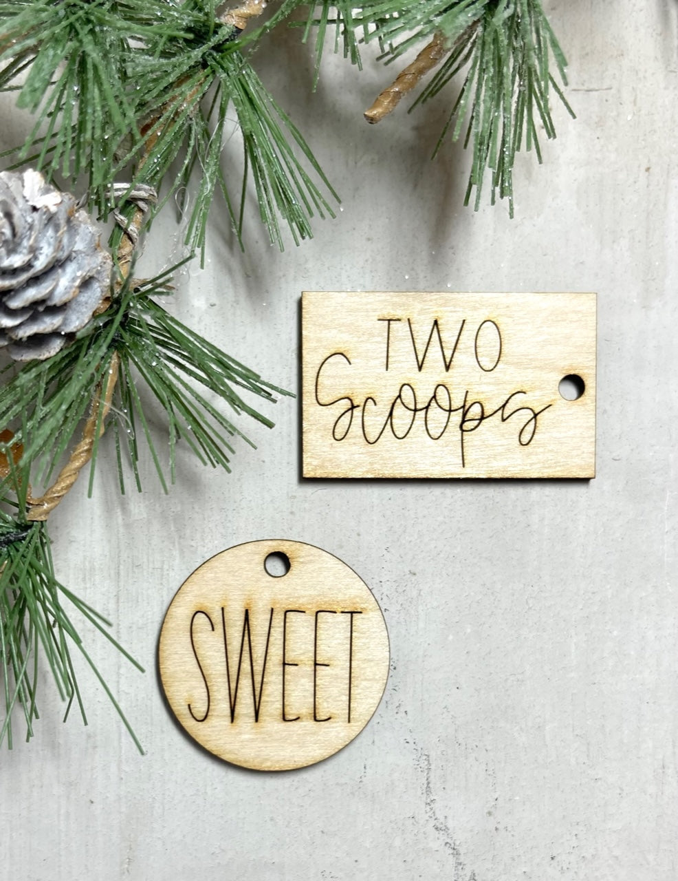 SET A Snow Cone Wood Tags