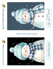Load image into Gallery viewer, Snowmen in blue Printable Canvas 2x6