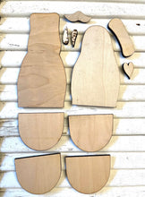 Load image into Gallery viewer, Tea Light Snowmen SET OF TWO UNFINISHED WOOD BLANKS