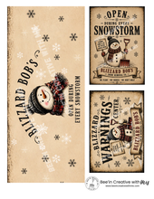 Load image into Gallery viewer, Blizzard Bob Can Wrap STYLE B Two Can Wraps + 4 printables