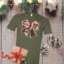 Load image into Gallery viewer, Nostalgic Christmas Bow T-Shirt Size MEDIUM