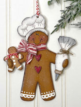 Load image into Gallery viewer, Gingerbread Man Baking Christmas Ornament SVG cut file