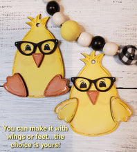 Load image into Gallery viewer, Easter Chick and Bunny with Glasses SVG Cut File Basket Tie On Tag Ornament Charm

