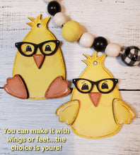 Load image into Gallery viewer, Easter Chick and Bunny with Glasses SVG Cut File Basket Tie On Tag Ornament Charm
