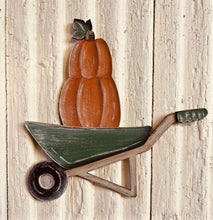 Load image into Gallery viewer, Fall Pumpkin Wheelbarrow Sign attachment or Tiered Tray Decor UNFINISHED WOOD
