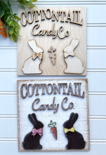 Load image into Gallery viewer, Cottontail Candy Co Tiered Tray Sign Unfinished Wood