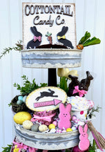 Load image into Gallery viewer, Cottontail Candy Co Tiered Tray Sign Unfinished Wood