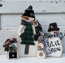 Load image into Gallery viewer, K275 Chunky Snowman Craft Pattern Set of 4 SVG Laser or CNC File