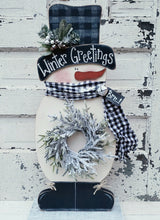 Load image into Gallery viewer, K288 Winter Wreath Buffalo Check Snowman Craft E Pattern Digital Download