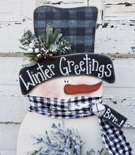 Load image into Gallery viewer, K288 Winter Wreath Buffalo Check Snowman Craft E Pattern Digital Download