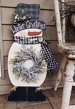 Load image into Gallery viewer, K288 Winter Wreath Buffalo Check Snowman Craft E Pattern Digital Download