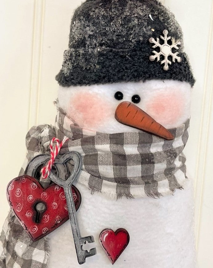 Key To My Heart Fabric Snowman