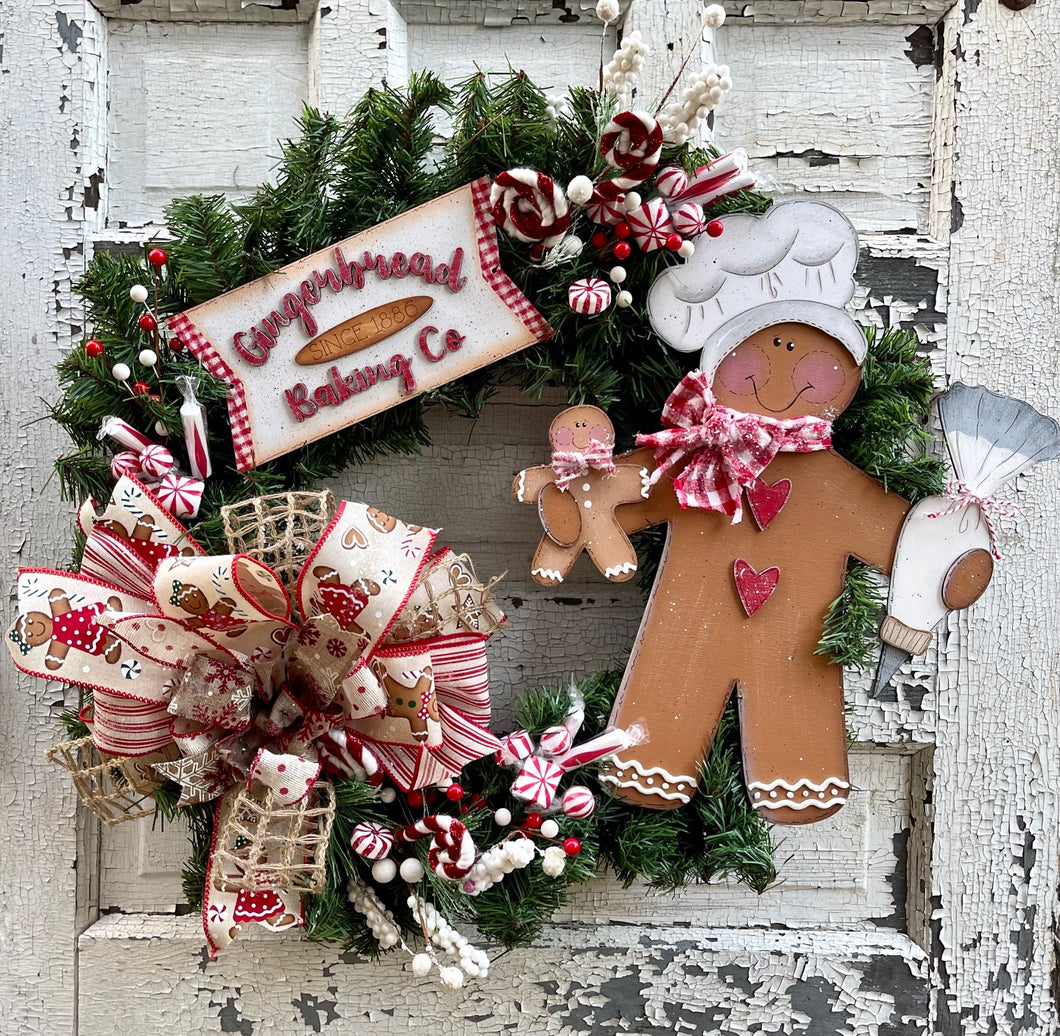 Baking Gingerbread Man Wreath SVG
