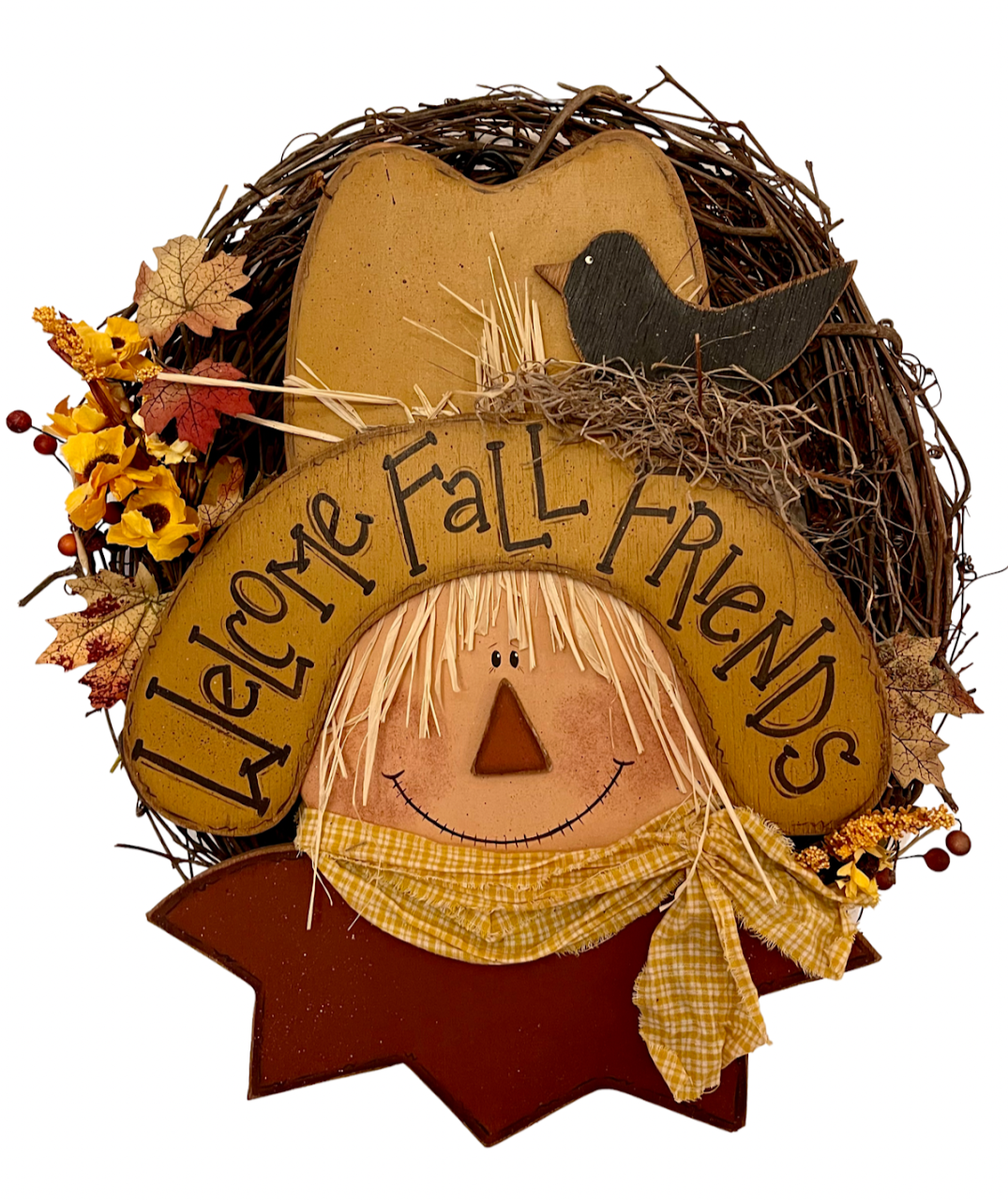 K64 Fall Friends Scarecrow Wreath or Door Hanger – Bee'in Creative