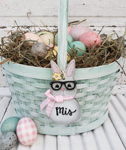 Load image into Gallery viewer, Easter Chick and Bunny with Glasses SVG Cut File Basket Tie On Tag Ornament Charm