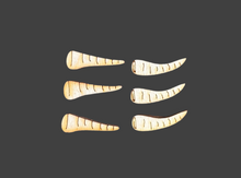 Load image into Gallery viewer, Small Carrot Noses for Snowmen  Unfinished wood Set of 6 SMALL SIZE

