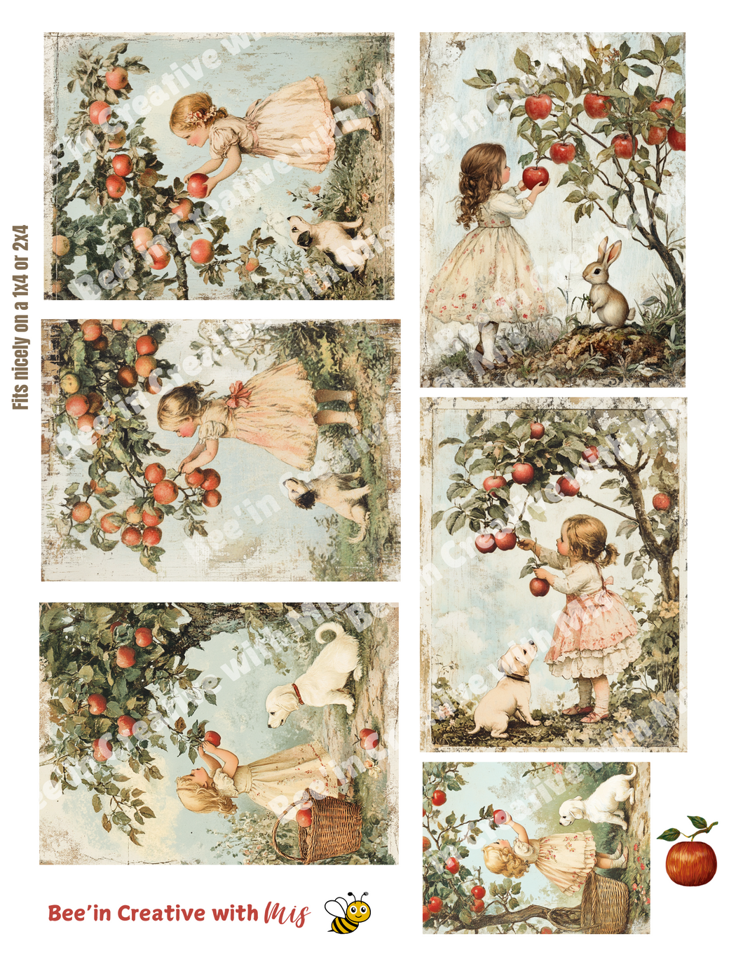 Apple Picking Girl 2x4 Canvas Project Sheet