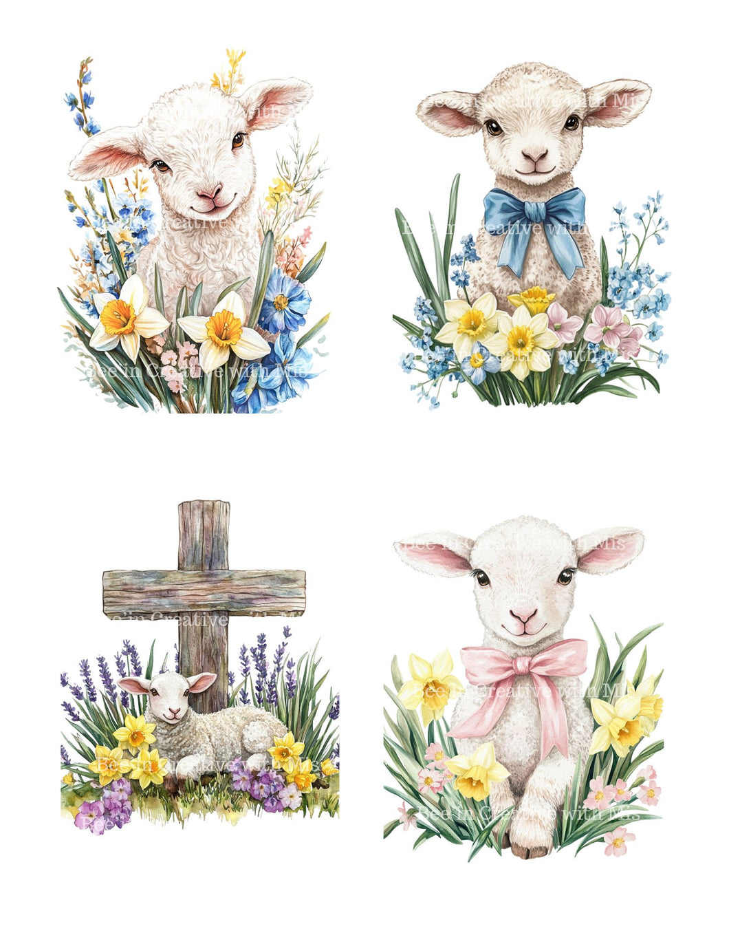 Easter Lambs Canvas Projects 1x4 or 2x4
