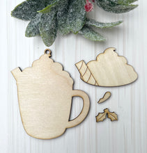 Load image into Gallery viewer, Snowman Cocoa Cup Unfinished Wood Blank Ornament
