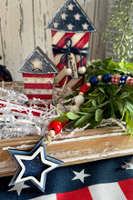 Load image into Gallery viewer, Americana Proud to be an American Sign and Star Garland Tag
