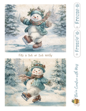 Load image into Gallery viewer, Ice Skating Snowmen Canvas Printable 2x6
