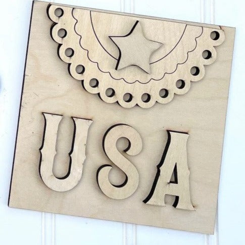 Americana USA Sign Unfinished Wood Sign