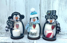 Load image into Gallery viewer, Tea Light Snowmen SET OF TWO UNFINISHED WOOD BLANKS

