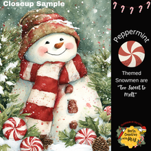 Load image into Gallery viewer, Peppermint Candy Snowmen Printables 1x6 or 2x6
